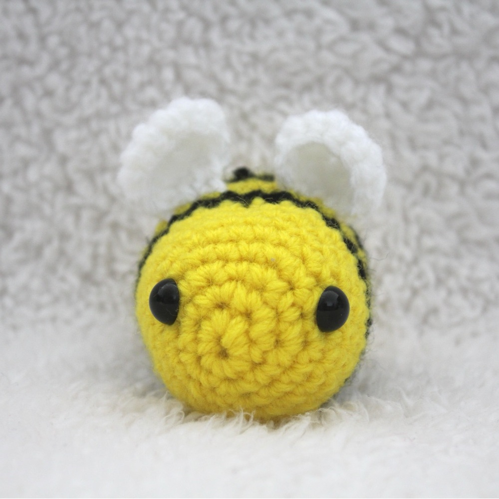 Handmade Black and Yellow Crochet Mini Bee